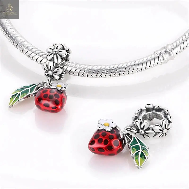 New 925 Silver Color Strawberry Cherry Fruit Series Charms Beads Fit - RAGIMA Emporium