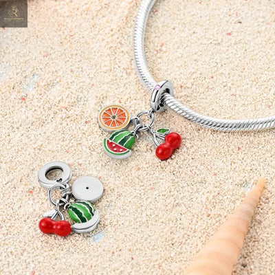 New 925 Silver Color Strawberry Cherry Fruit Series Charms Beads Fit - RAGIMA Emporium