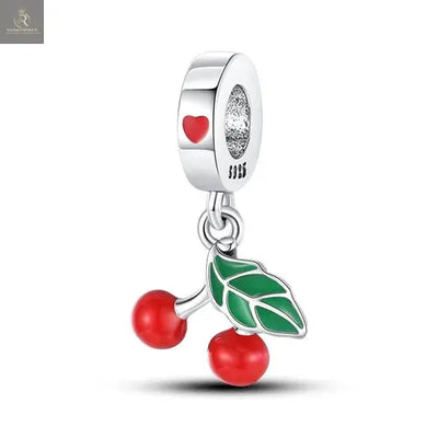 New 925 Silver Color Strawberry Cherry Fruit Series Charms Beads Fit - RAGIMA Emporium