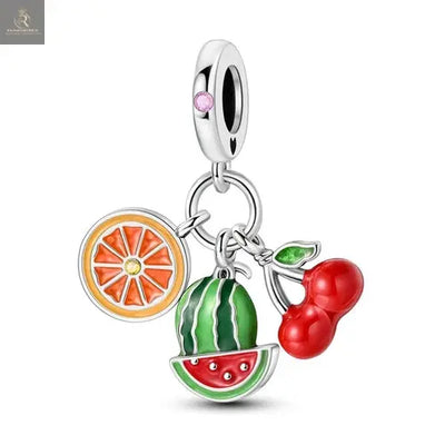 New 925 Silver Color Strawberry Cherry Fruit Series Charms Beads Fit - RAGIMA Emporium