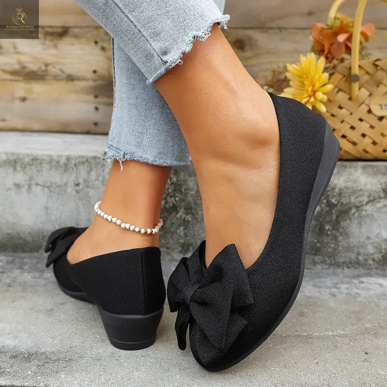 New Bowknot Flats Shoes Fashion Casual Round Toe Slip-on Shoes Loafers For Women - RAGIMA Emporium