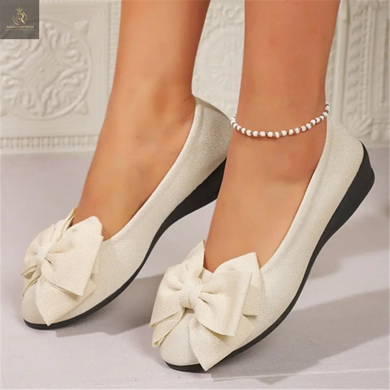 New Bowknot Flats Shoes Fashion Casual Round Toe Slip-on Shoes Loafers For Women - RAGIMA Emporium