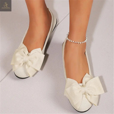 New Bowknot Flats Shoes Fashion Casual Round Toe Slip-on Shoes Loafers For Women - RAGIMA Emporium