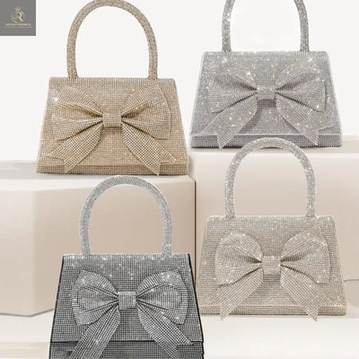 New Light Luxury Full Diamond Bow Handbag - RAGIMA Emporium