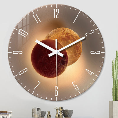 Tempered Glass Wall Clock Mute Living Room Clock Wall-mounted Decorative Clock - RAGIMA Emporium