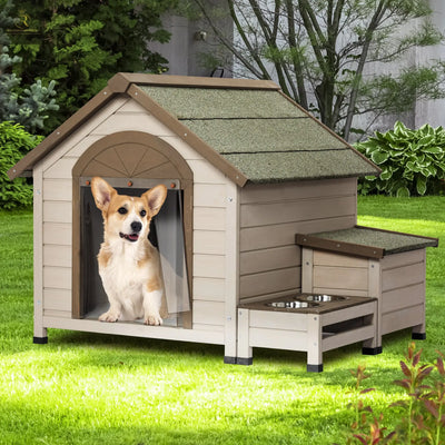 Outdoor fir wood dog house with an open roof ideal for small to medium - RAGIMA Emporium