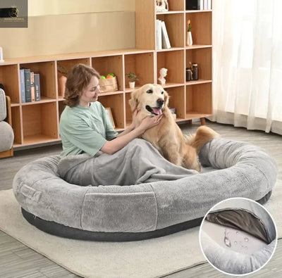 Oversized Light Gray Human-Dog Bed - RAGIMA Emporium