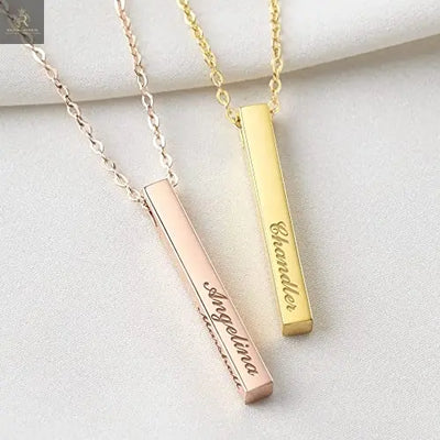 Personalized Mother Necklace, 4 Side Bar Necklace, Kids Names Necklace - RAGIMA Emporium