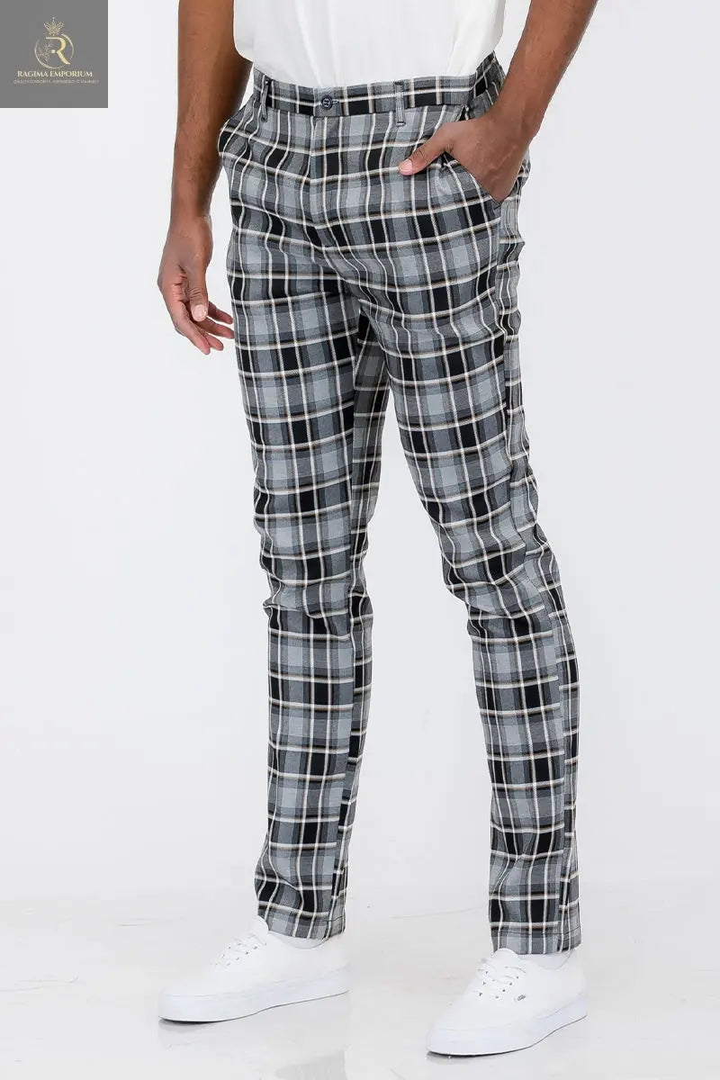 Plaid Slim Fit Trouser Pants - RAGIMA Emporium