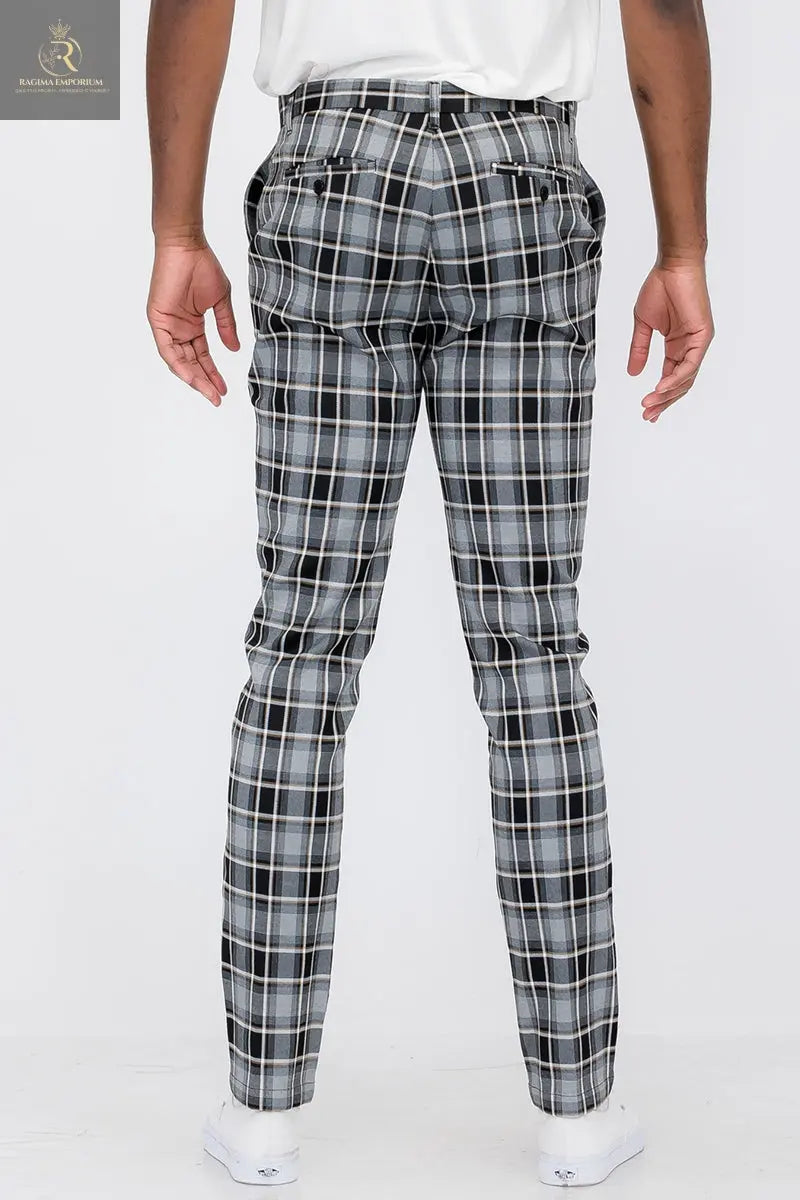 Plaid Slim Fit Trouser Pants - RAGIMA Emporium