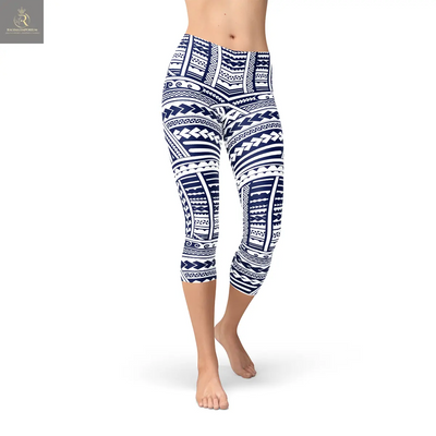 Polynesian Maori Tattoo Capri Leggings - RAGIMA Emporium