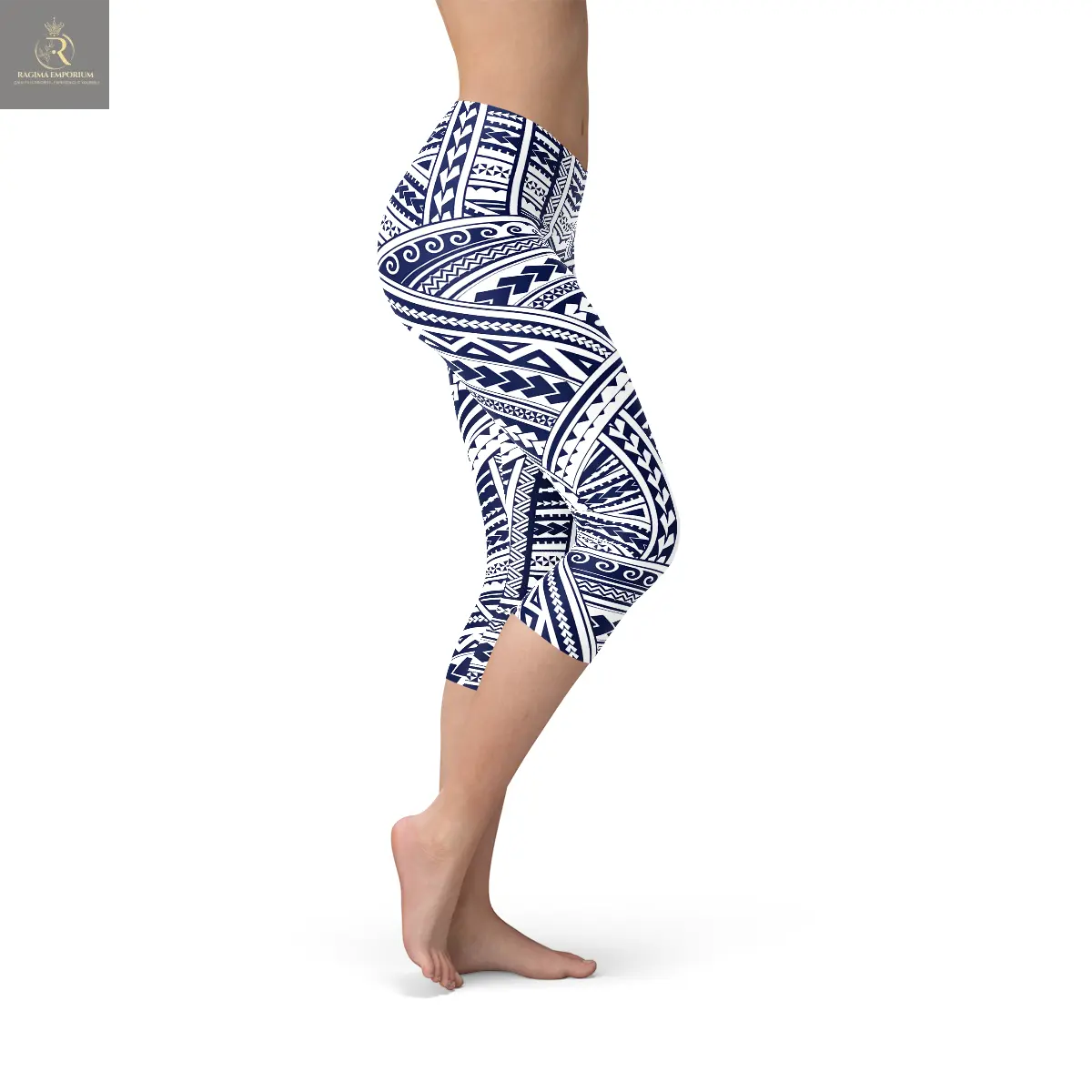 Polynesian Maori Tattoo Capri Leggings - RAGIMA Emporium