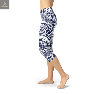 Polynesian Maori Tattoo Capri Leggings - RAGIMA Emporium