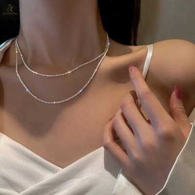 Popular Sparkling Necklace For Women Clavicle Chain Choker Fashion - RAGIMA Emporium