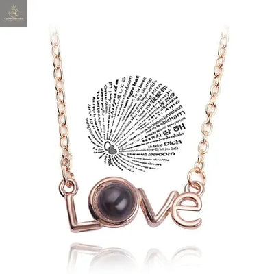 Projection Necklace 100 Languages I Love You Pendant Necklaces For - RAGIMA Emporium