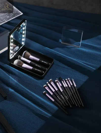 Rechargeable Makeup Brushes with Luminous Mirror - RAGIMA Emporium