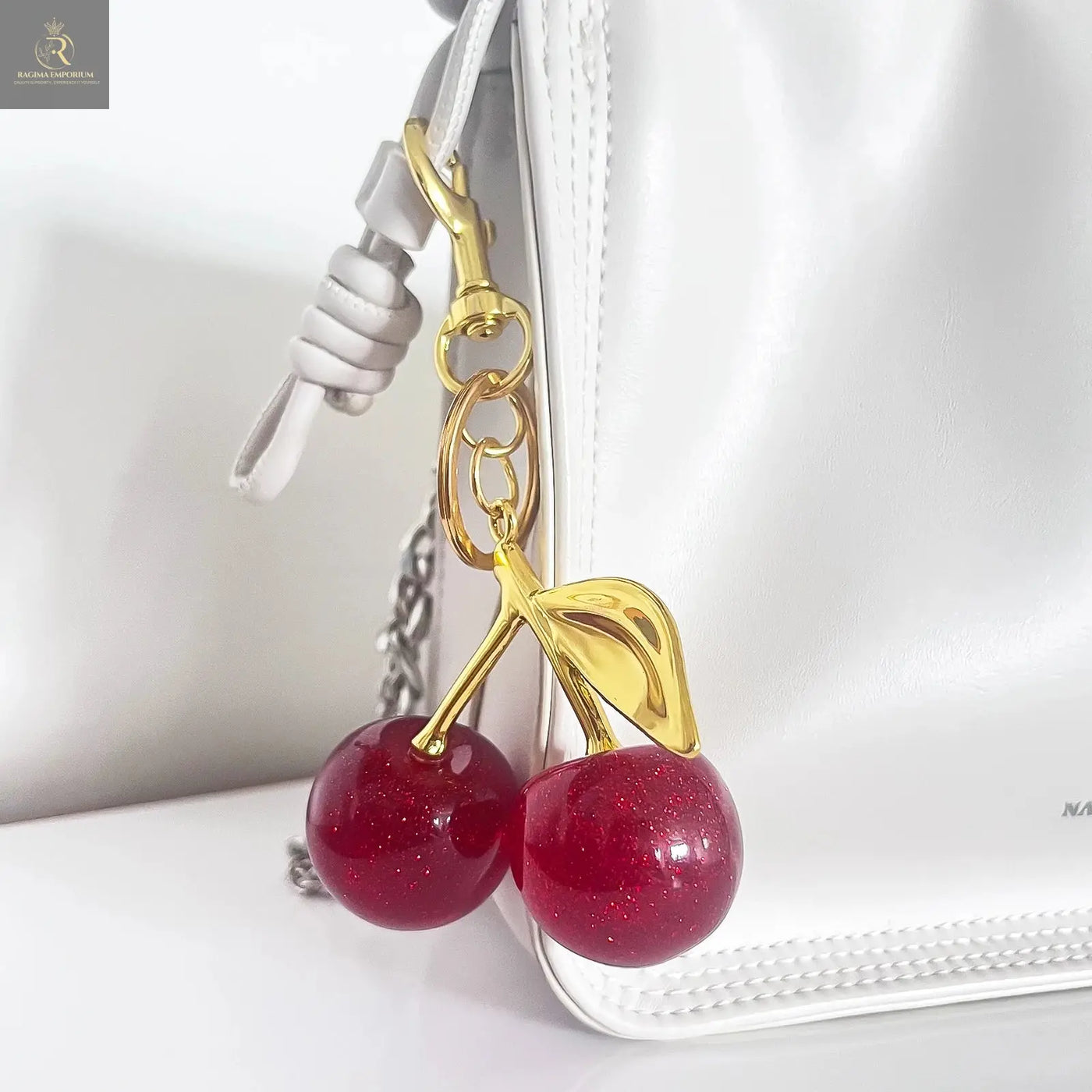 Red Cherry Bag Charm Keychain Exquisite Elegant Small Fresh Cherry Y2K - RAGIMA Emporium