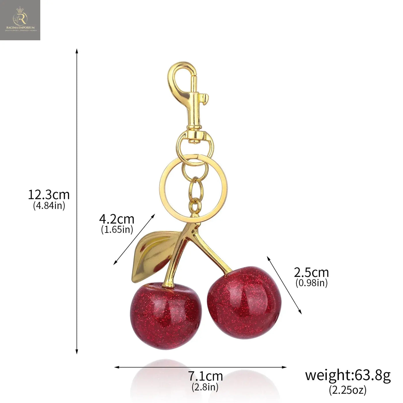 Red Cherry Bag Charm Keychain Exquisite Elegant Small Fresh Cherry Y2K - RAGIMA Emporium