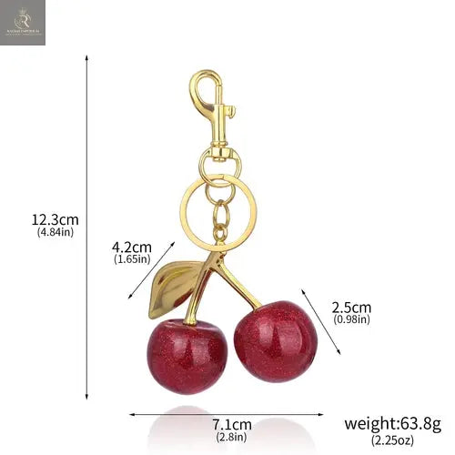 Red Cherry Bag Charm Keychain Exquisite Elegant Small Fresh Cherry Y2K - RAGIMA Emporium