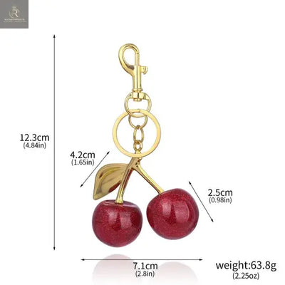 Red Cherry Bag Charm Keychain Exquisite Elegant Small Fresh Cherry Y2K - RAGIMA Emporium