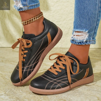 Retro Lace-Up Sneakers Fashion Casual Thick-soled Sports Shoes For Women Round Toe Slip On Casual Shoes - RAGIMA Emporium