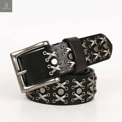 Rivet Waistband Women's Head Leather Knight Belt - RAGIMA Emporium