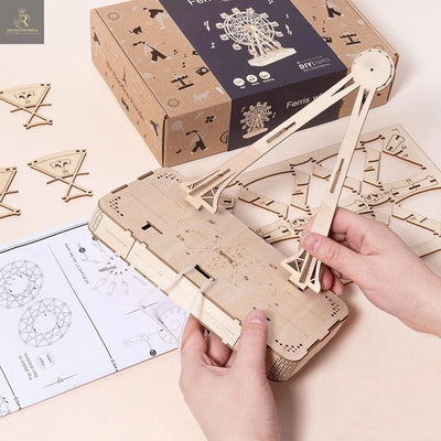 Robotime DIY Wooden Rotatable Ferris Wheel Model With Playing Music Toys For Children Birthday TGN01 - RAGIMA Emporium