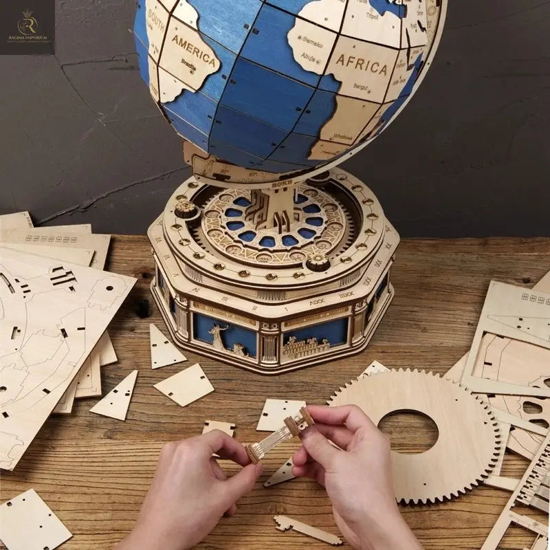 Robotime Globe Earth 567pcs 3D Wooden Puzzle Games Ocean Map Ball Assemble Model Toys Xms Gift for Children Boys Dropshipping - RAGIMA Emporium