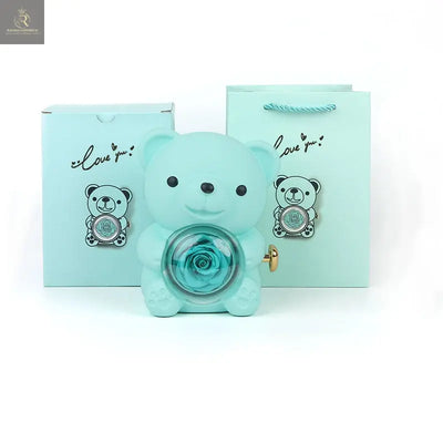 Rotating Bear Gift Box Rose Jewelry Box - RAGIMA Emporium