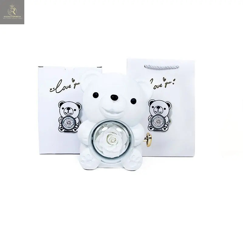 Rotating Bear Gift Box Rose Jewelry Box - RAGIMA Emporium