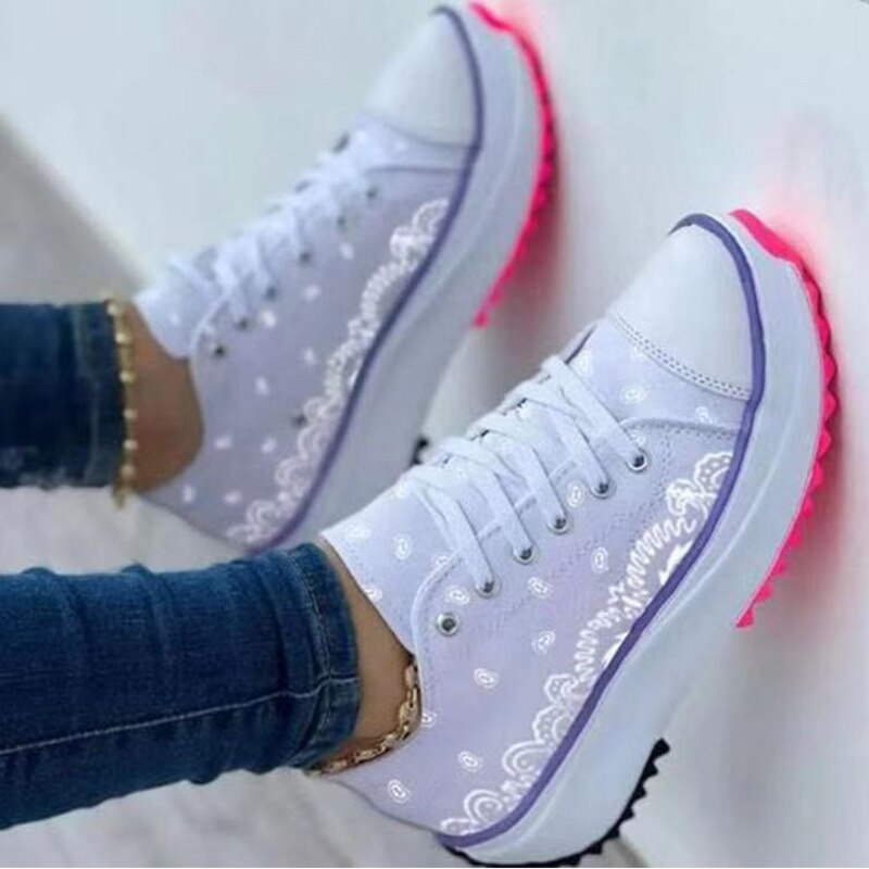 2022 Pattern Canvas Women Sneakers Casual Sport Shoes - RAGIMA Emporium