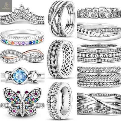 Silver Plated Women Luxury Stackable Ring Real Infinite Flower Daisy Fine Jewelry Rings For Engagement Weddling Party RAGIMA Emporium