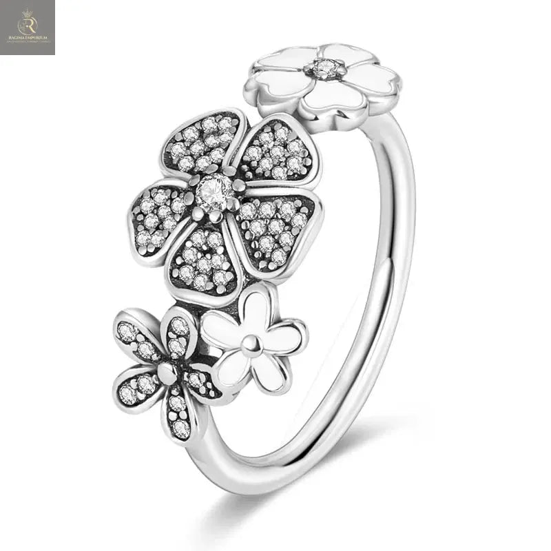 Silver Plated Women Luxury Stackable Ring Real Infinite Flower Daisy Fine Jewelry Rings For Engagement Weddling Party RAGIMA Emporium