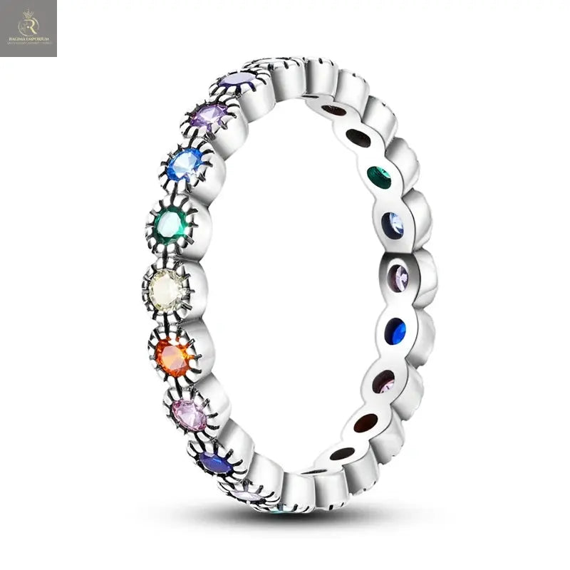 Silver Plated Women Luxury Stackable Ring Real Infinite Flower Daisy Fine Jewelry Rings For Engagement Weddling Party RAGIMA Emporium