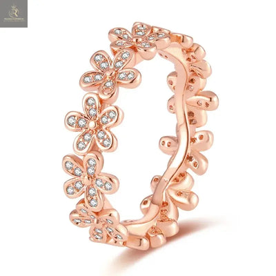 Silver Plated Women Luxury Stackable Ring Real Infinite Flower Daisy Fine Jewelry Rings For Engagement Weddling Party RAGIMA Emporium