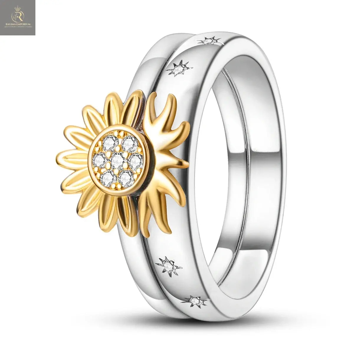 Silver Plated Women Luxury Stackable Ring Real Infinite Flower Daisy Fine Jewelry Rings For Engagement Weddling Party RAGIMA Emporium