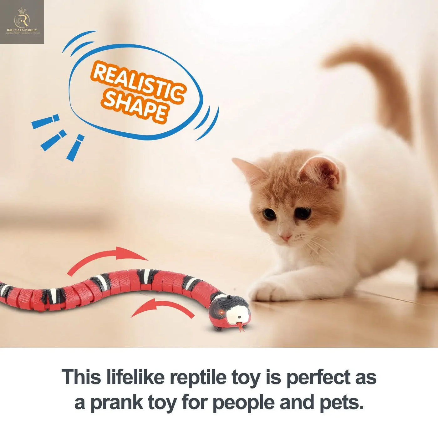 Smart Sensing Interactive Cat Toys Automatic Eletronic Snake Cat Teasering Play USB Rechargeable Kitten Toys For Cats Dogs Pet - RAGIMA Emporium