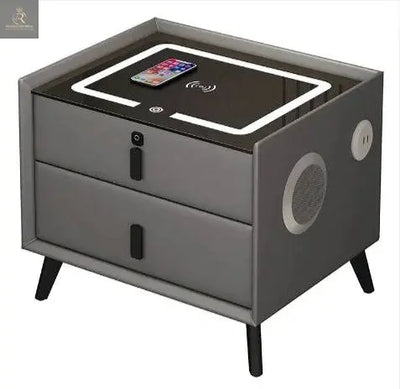 Smart Wood Bedside Table with Wireless Charging - RAGIMA Emporium