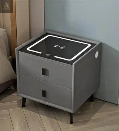 Smart Wood Bedside Table with Wireless Charging - RAGIMA Emporium