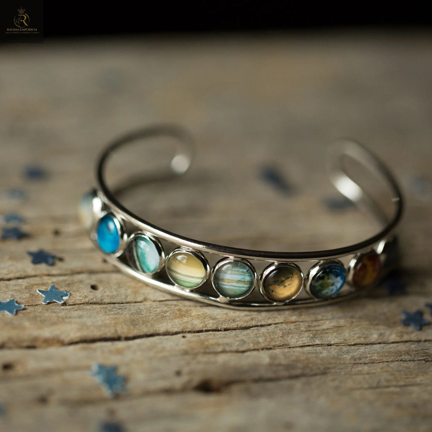 Solar System Silver Bangle Bracelet - RAGIMA Emporium