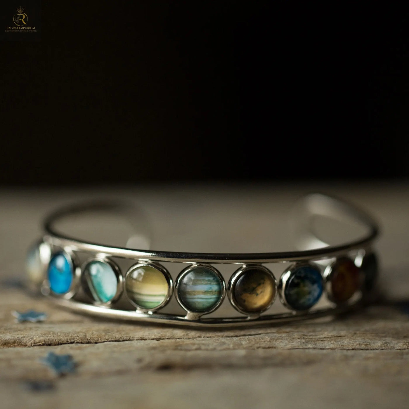 Solar System Silver Bangle Bracelet - RAGIMA Emporium