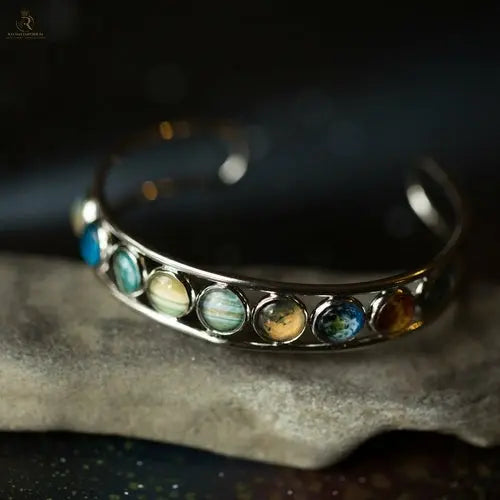 Solar System Silver Bangle Bracelet - RAGIMA Emporium