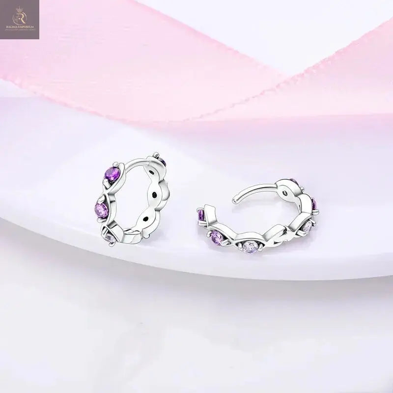 Sparkling Colorful Hoop Earrings 925 Sterling Silver Hypoallergenic - RAGIMA Emporium