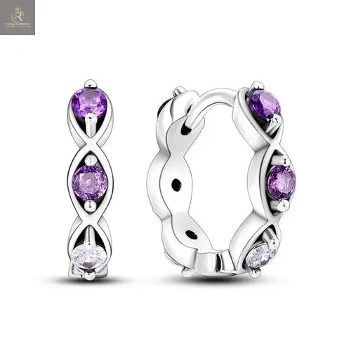 Sparkling Colorful Hoop Earrings 925 Sterling Silver Hypoallergenic - RAGIMA Emporium