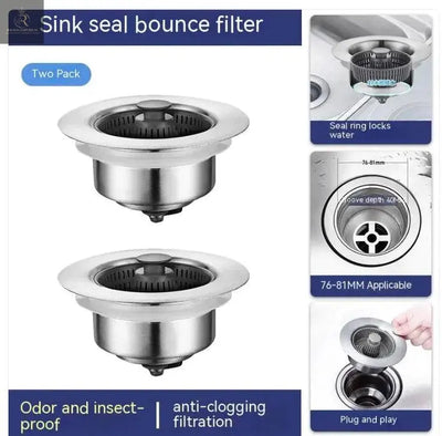 Stainless Steel Sink Drain Cap with Filter Net - RAGIMA Emporium