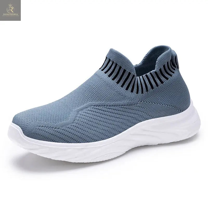 Striped Flat Sneakers Fashion Lightweight Breathable Socks Flats Shoes For Women Slip On Sports Shoes - RAGIMA Emporium