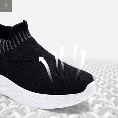 Striped Flat Sneakers Fashion Lightweight Breathable Socks Flats Shoes For Women Slip On Sports Shoes - RAGIMA Emporium