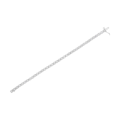 10K White Gold 3.00 Cttw Miracle Set Diamond Bezel Link Style Tennis Bracelet (H-I Color, I2-I3 Clarity) - 7.5" - RAGIMA Emporium