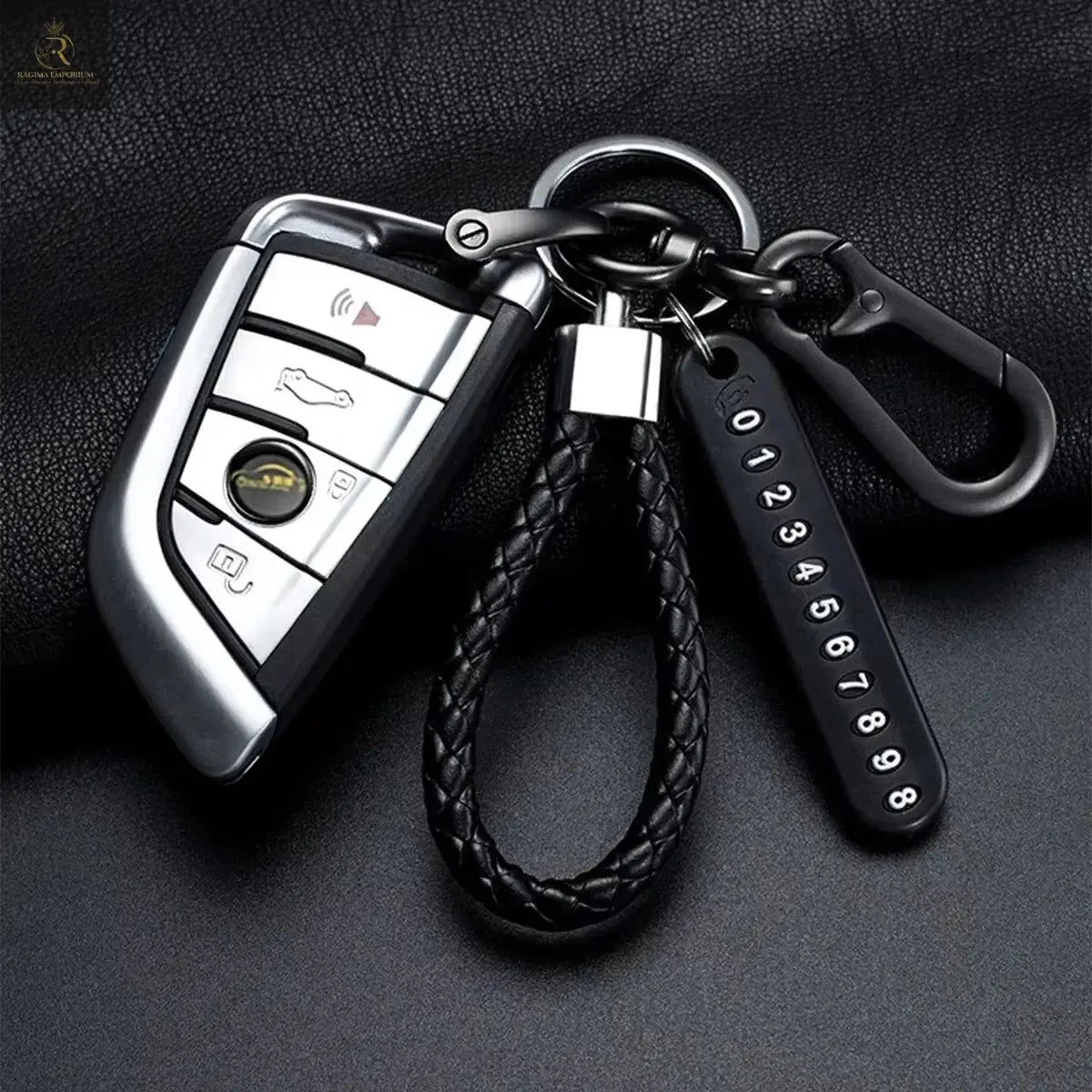 Trendy DIY Mobile Phone Number Plate Pendant Keychain for Men Punk - RAGIMA Emporium