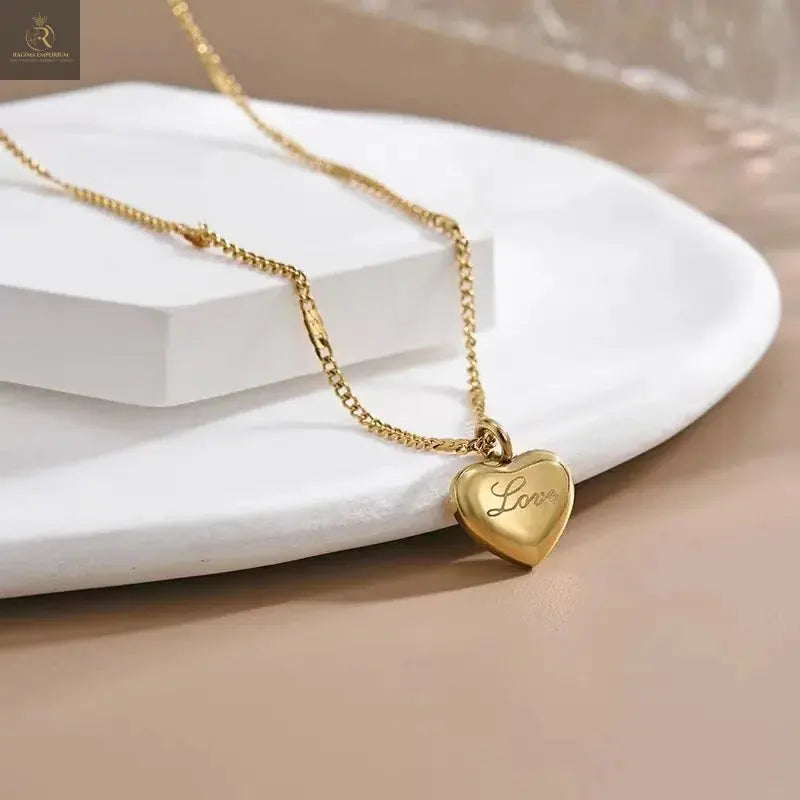 Trendy Simple Gold Color Heart Pendant Chokers Necklace for Women - RAGIMA Emporium